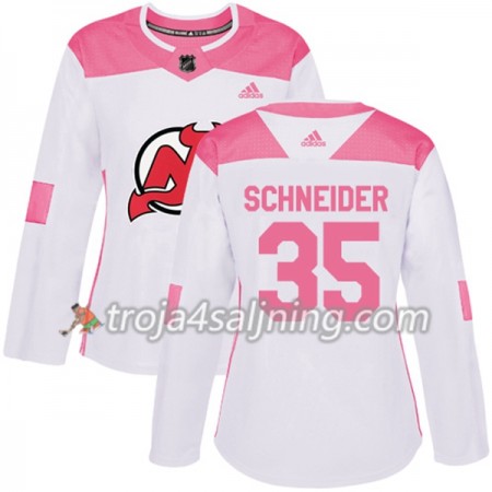New Jersey Devils tröja Cory Schneider 35 Vit 2017-2018 Adidas Rosa Fashion Authentic - Dame NHL Tröjor